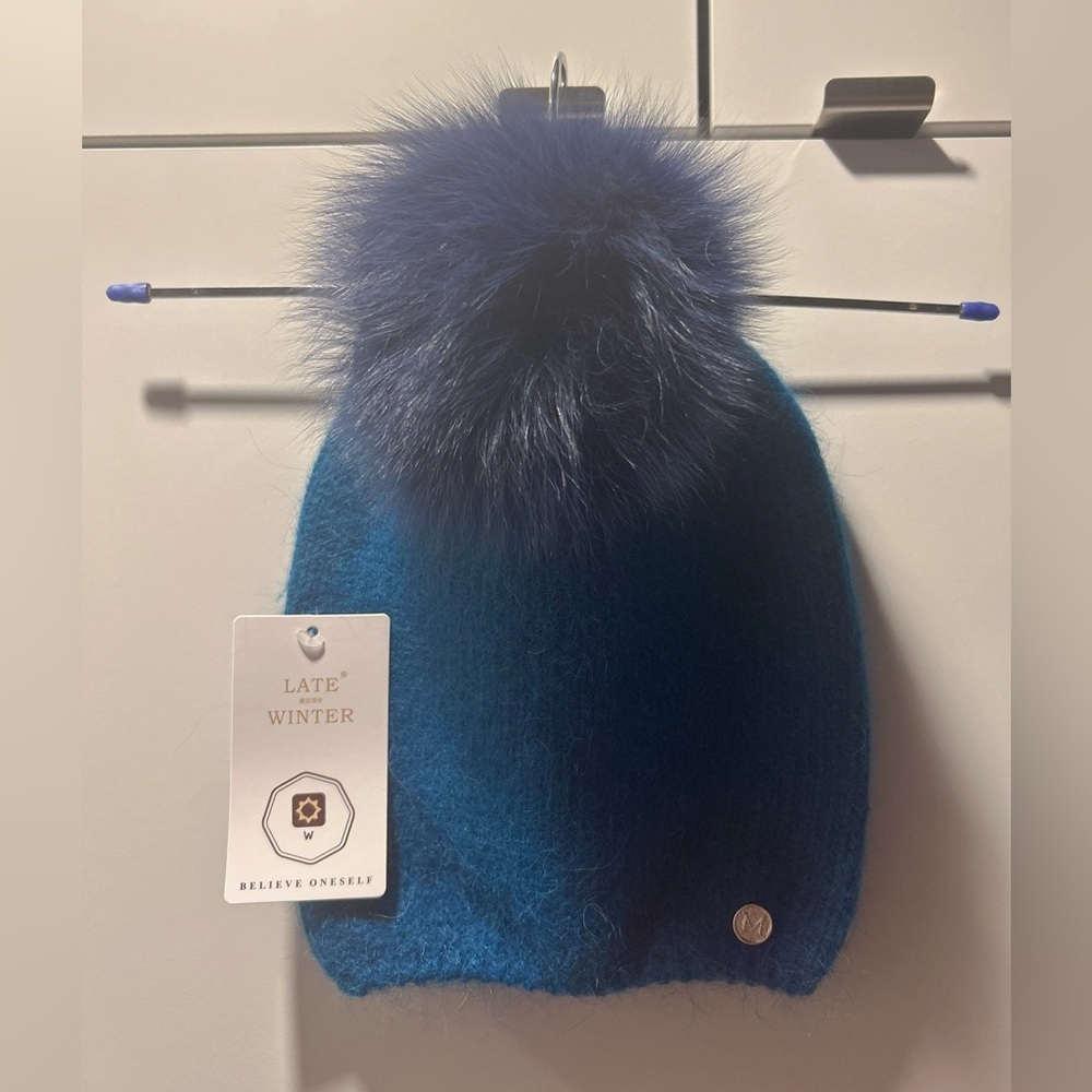 Navy Blue Beanie with Pom Pom
